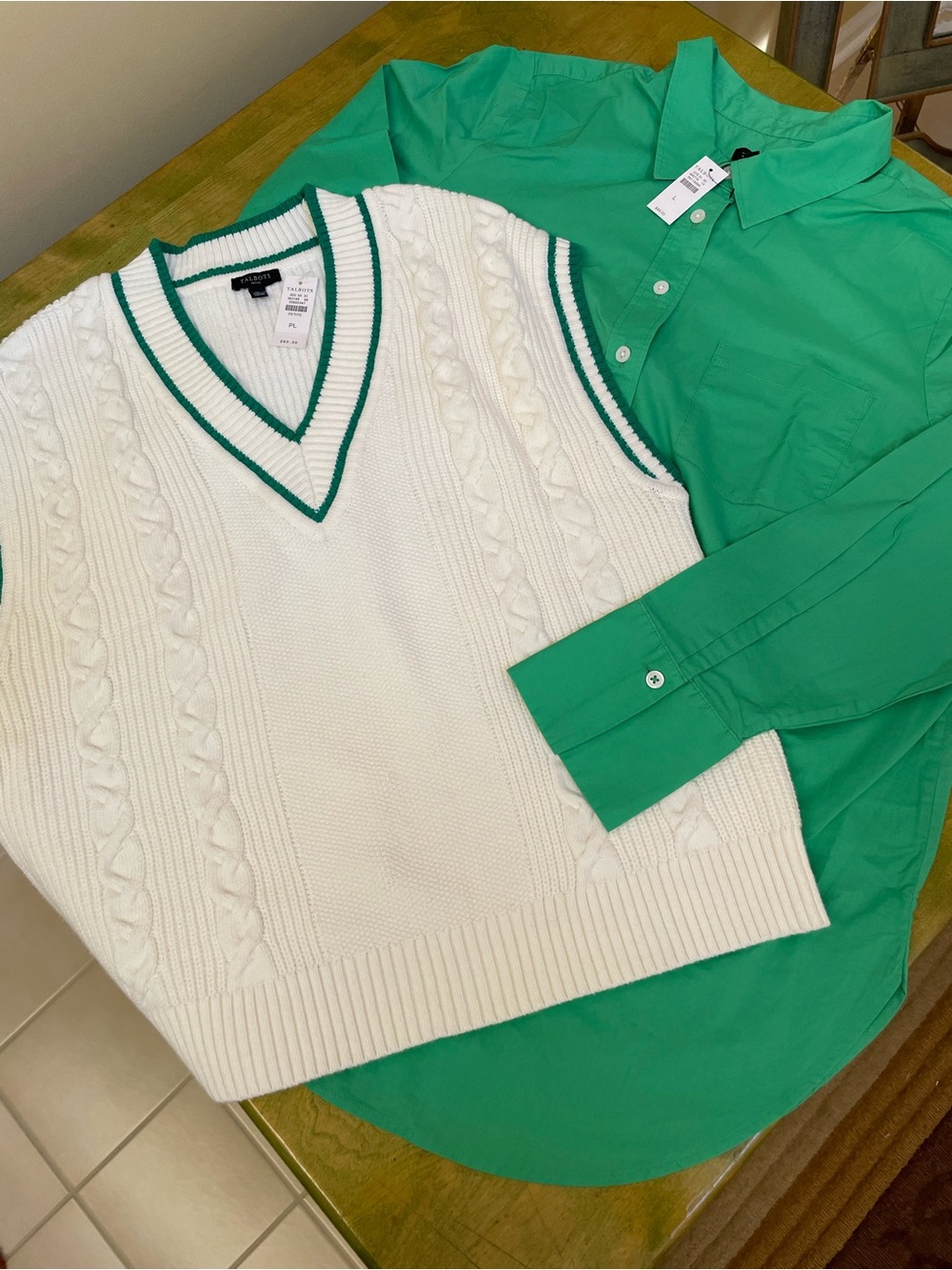 NWT TALBOTS VEST & SHIRT SET